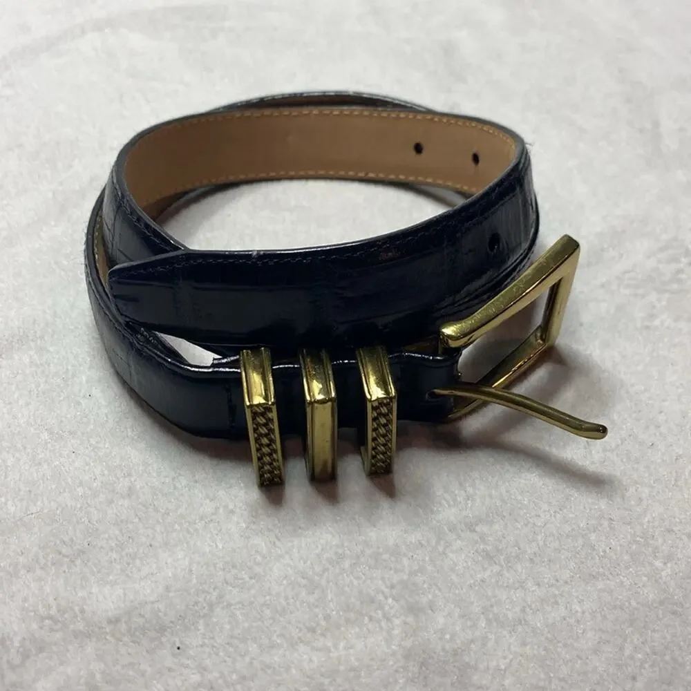 Brighton Black Leather Belt Size M30